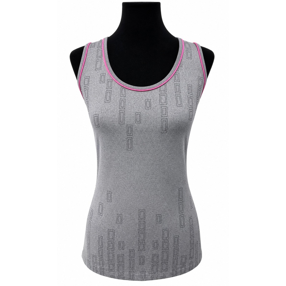 Bollé Womens Activewear Pullover Tank Top Size XL‎ Gray Geometric Knit